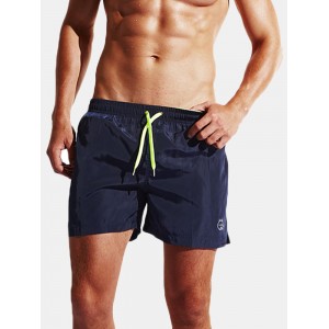 Men Quick Dry Tennis Shorts Elastic Waist Drawstring Beach Boxer Shorts Summer Casual Athletic Short