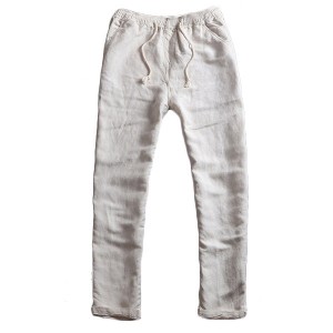 Mens Chinese Style Breathable Cotton Linen Loose Fit Casual Drawstring Pants