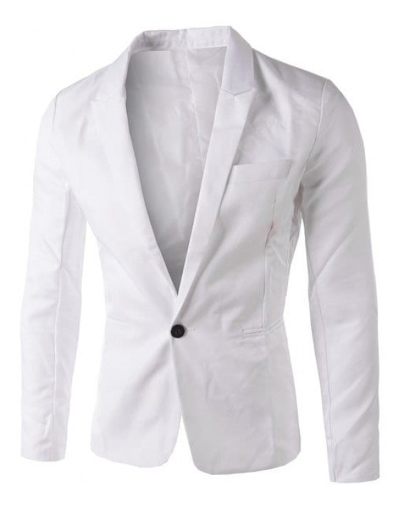 Casual Tailored Collar Single Button Solid Color Blazer For Men