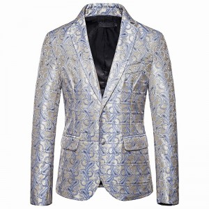 2019 Autumn New Design Dark Print Two-button Fashion Suit Men's Fashion Blazer