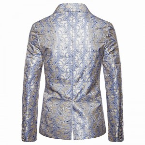 2019 Autumn New Design Dark Print Two-button Fashion Suit Men's Fashion Blazer