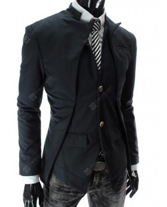 Men Comfortable Slim Asymmetrical Blazer Suit