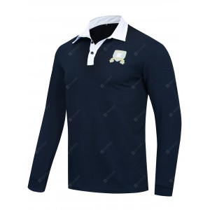 FREDD MARSHALL Men Applique Patchwork Shirt Simple Long-sleeved T-shirt Daily