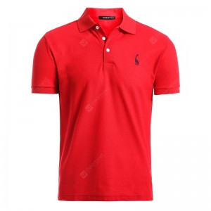 Deer Embroidery Polos Men Casual Mens T-shirts Cotton Mens Polos Shirts
