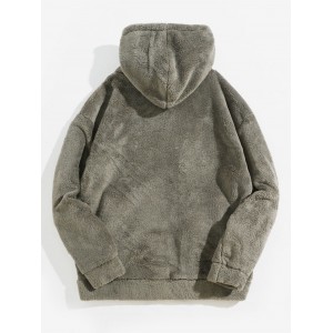 Casual Long Sleeves Zip Up Hooded Jacket - Ash Gray L